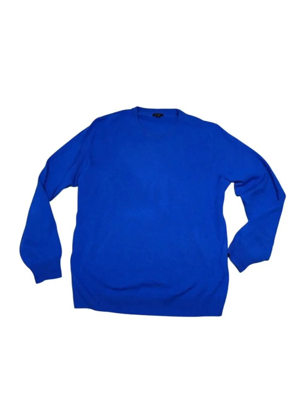 J. Crew Vibrant Royal Blue Cashmere Crewneck Sweater Men's Large